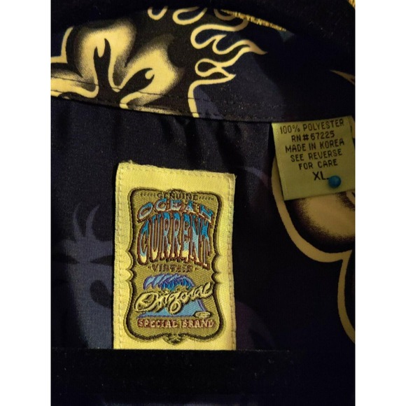 Ocean Current Men's Hawaiian Shirt Button Up Floral Medium Tropical Vintage SzXL - Picture 4 of 9